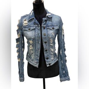 Guess Light Blue Distressed Jean Jacket